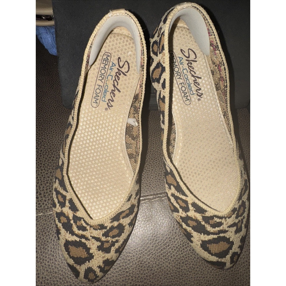 Skechers Cleo Claw-Some Flats 44886 Knit Animal Print Memory Foam Womens 7